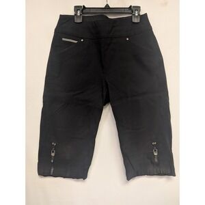 Jamie Sadock Black Skinnylicious Pull-On‎ Crop Capri Stretch Shorts Women Sz 6